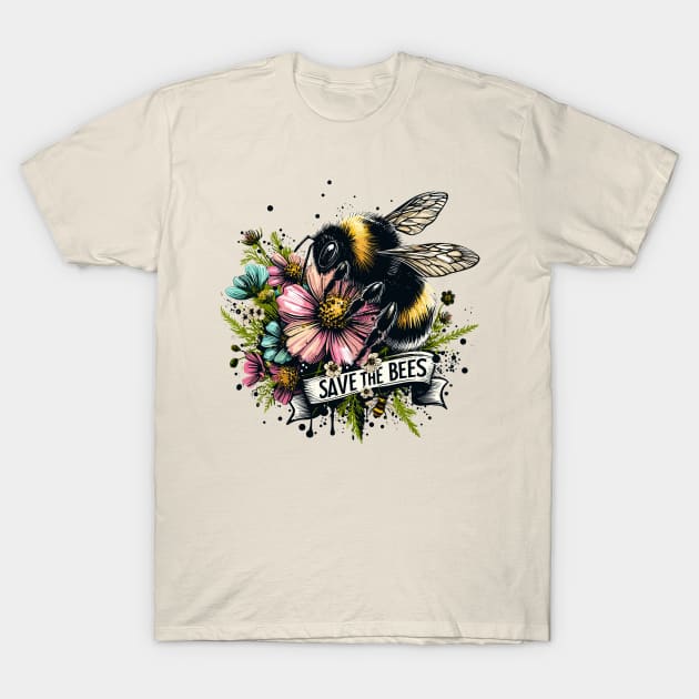 Save the Bees - Plant wild flowers T-Shirt by PrintSoulDesigns